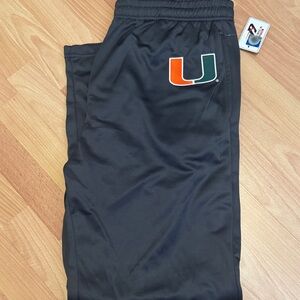 Miami Hurricanes Men's Black Athletic Joggers with Team 'U' Logo